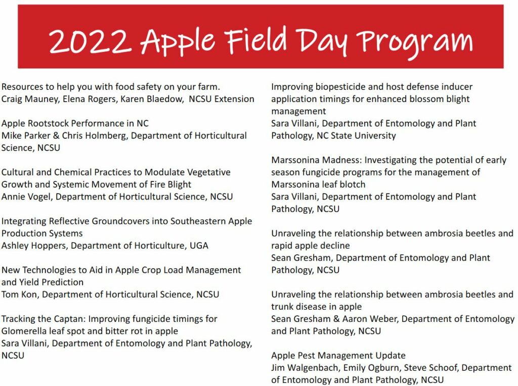 Apple Field Day Program